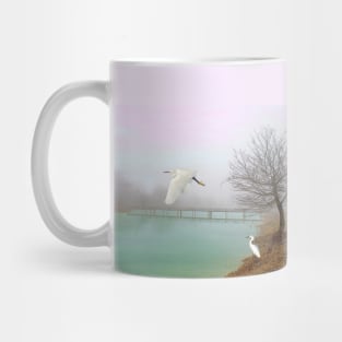 Snowy Egrets at the Bridge Mug